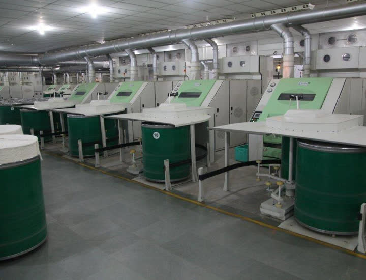 Carding machines at partner spinning mill